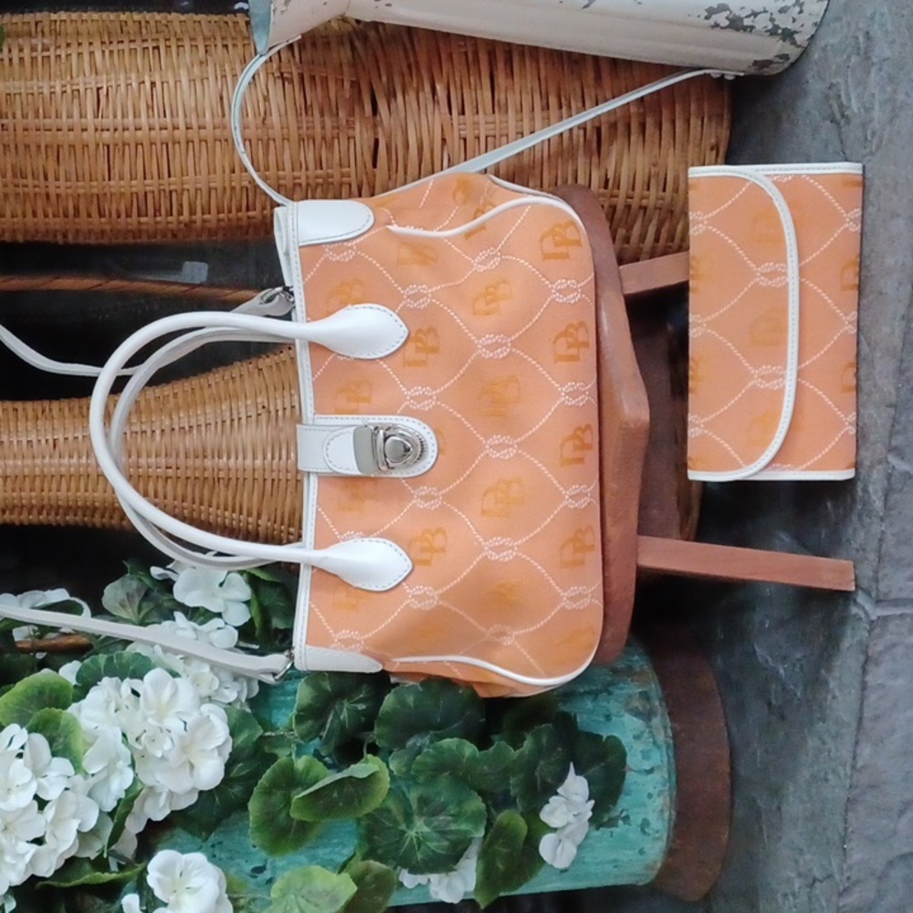 Authentic Pocketbook with matching wallet by Dooney and Bourke